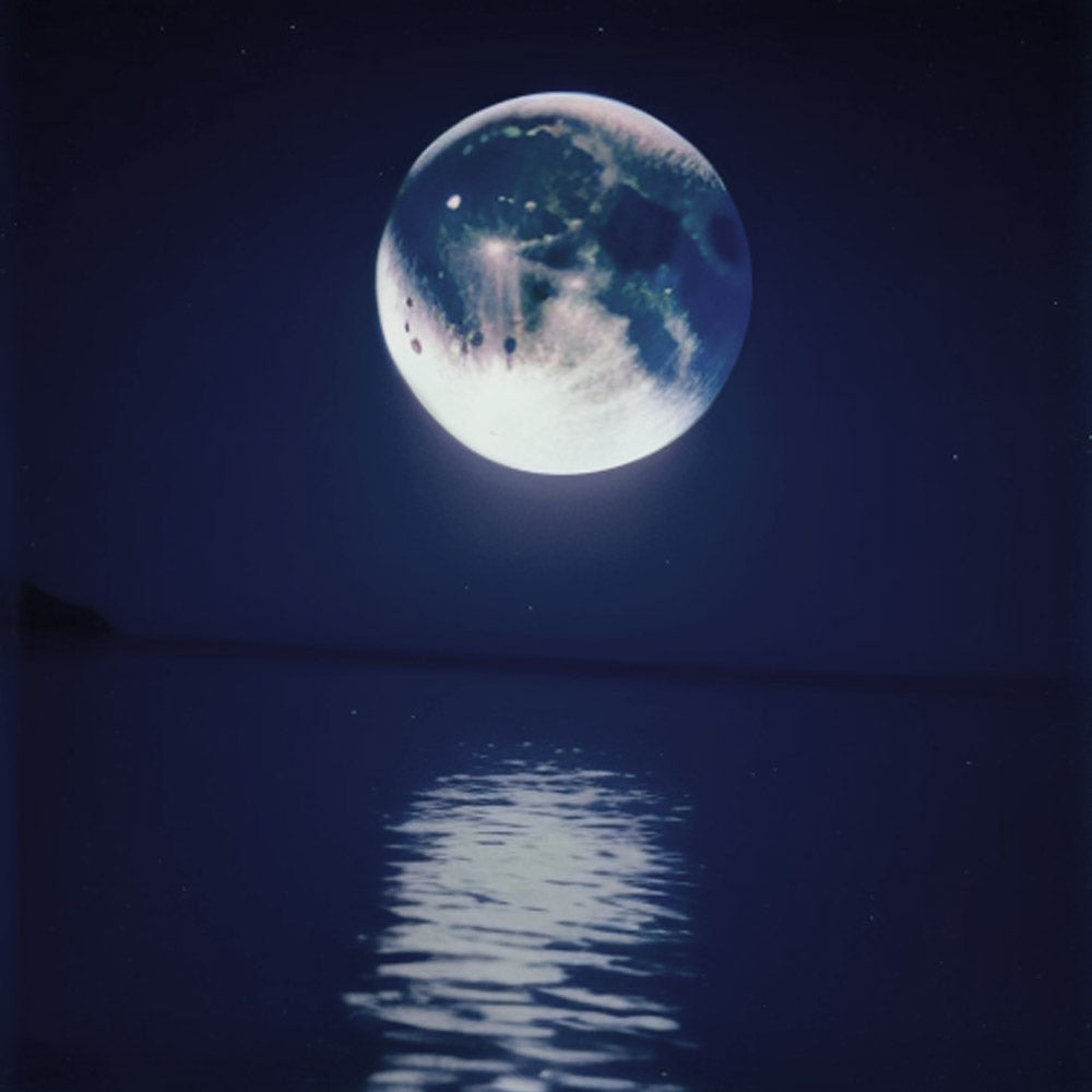 Full moon above water illustrating a modern moon water ritual