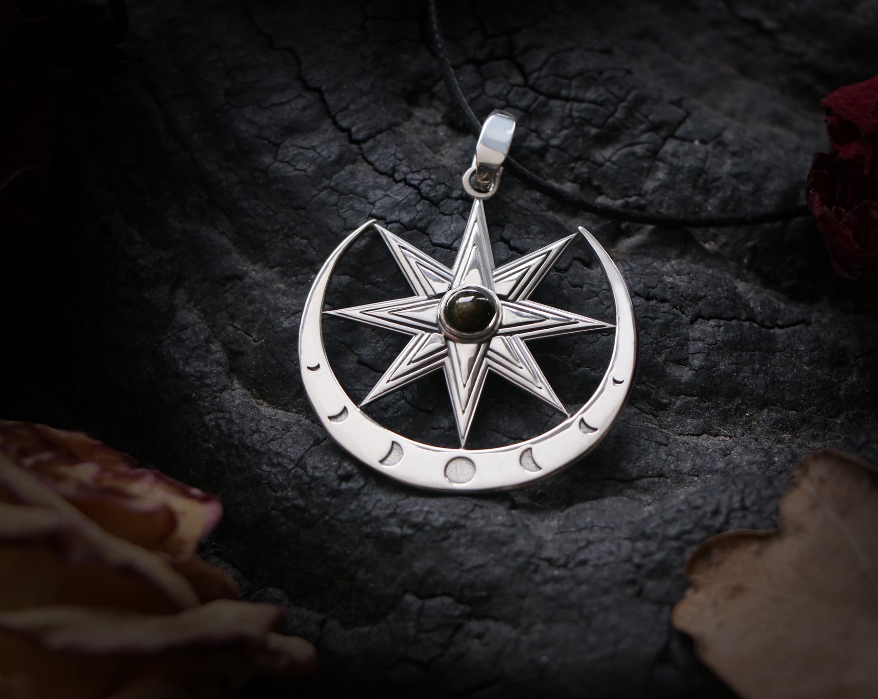 Ishtar Necklace with black Obsidian