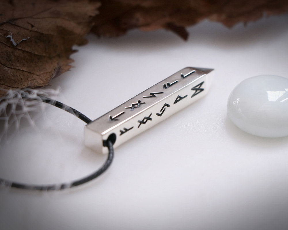 sterling silver runes pendant