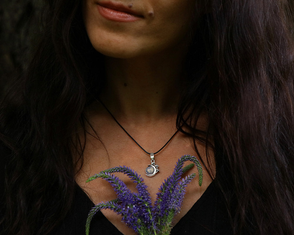 Necklace with Moonstone - Sterling Silver