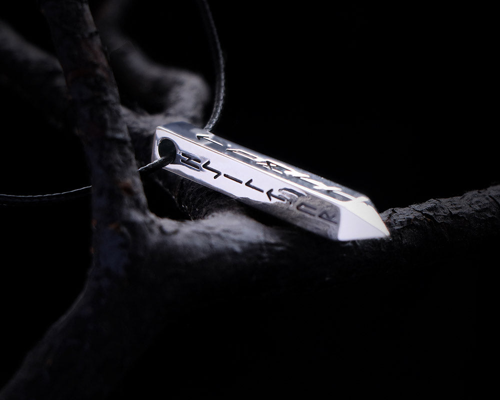 runes silver pendant