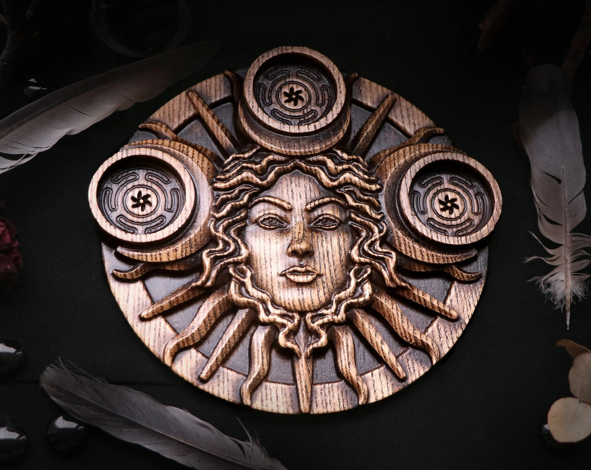 Hecate Candle Holder made of wood