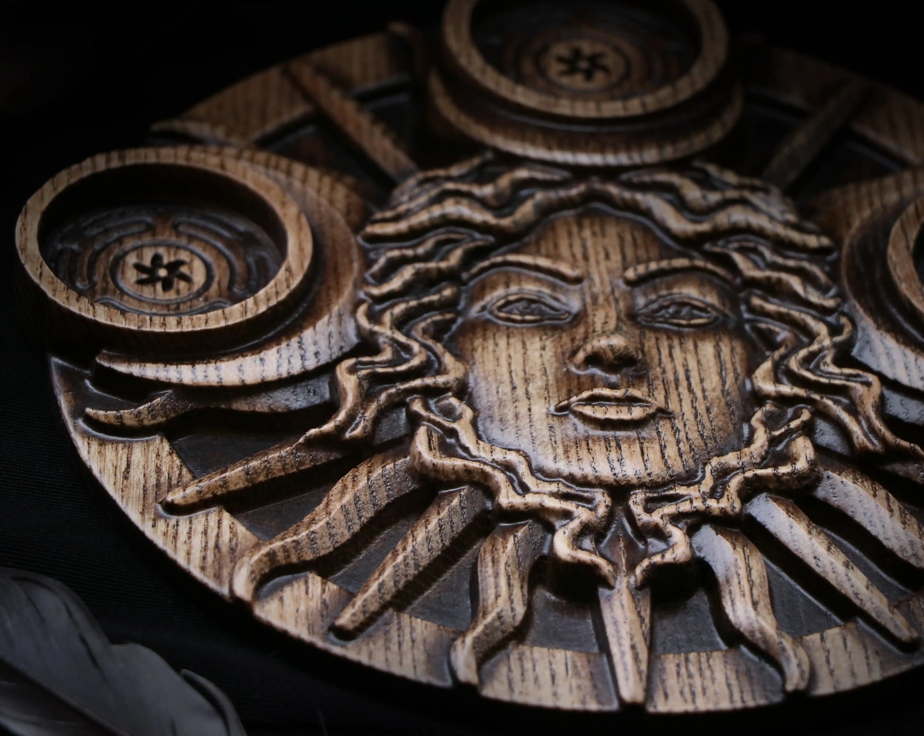 Details of Wooden candle holder Hecate
