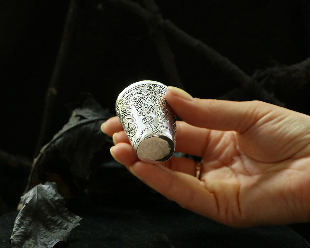 Solid 925 Sterling Silver Cup with Oak ornament