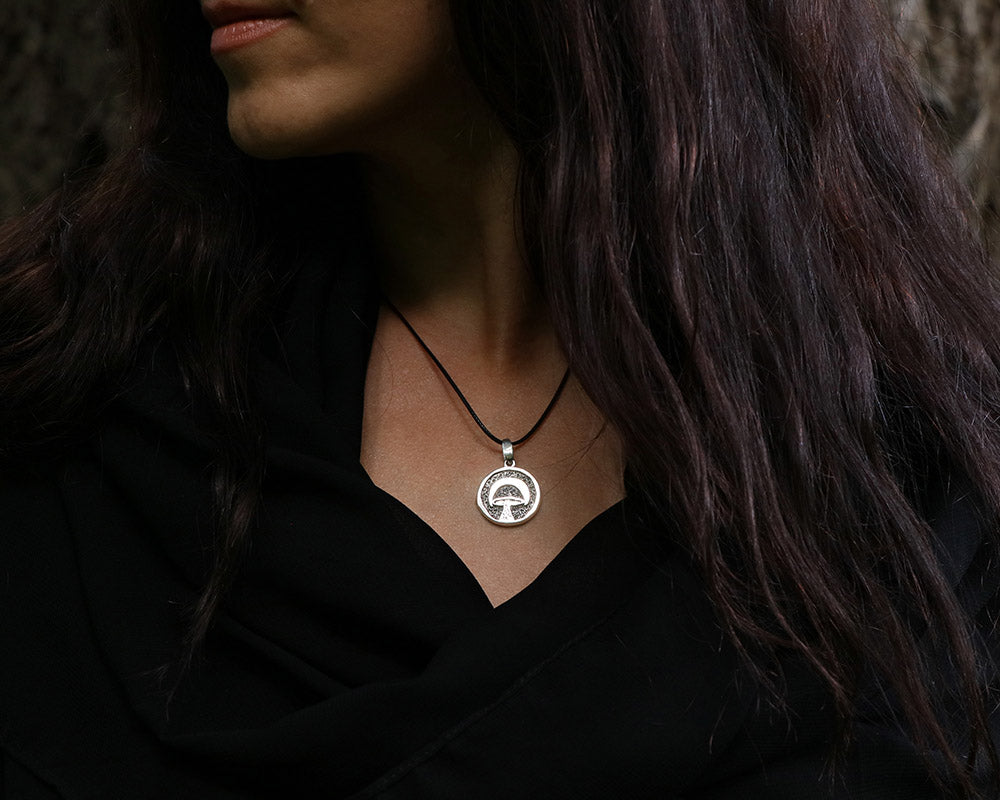 Silver Mushroom Necklace