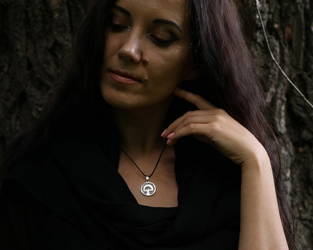 Silver Mushroom Necklace