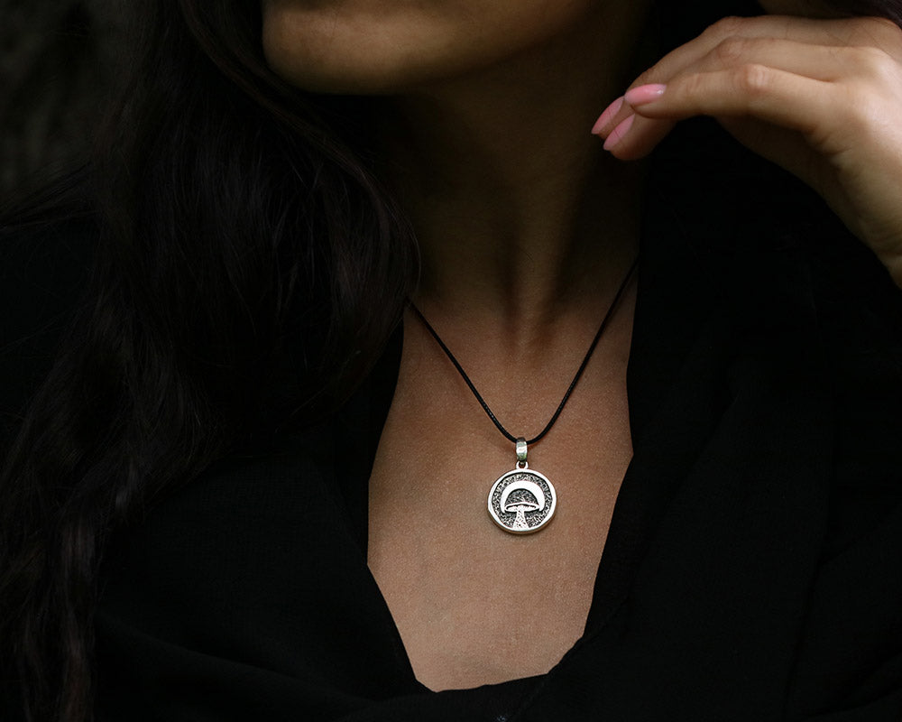 Silver Mushroom Necklace