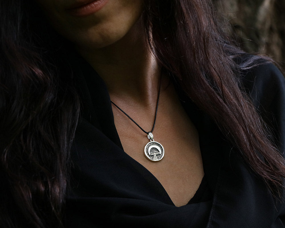Silver Mushroom Necklace
