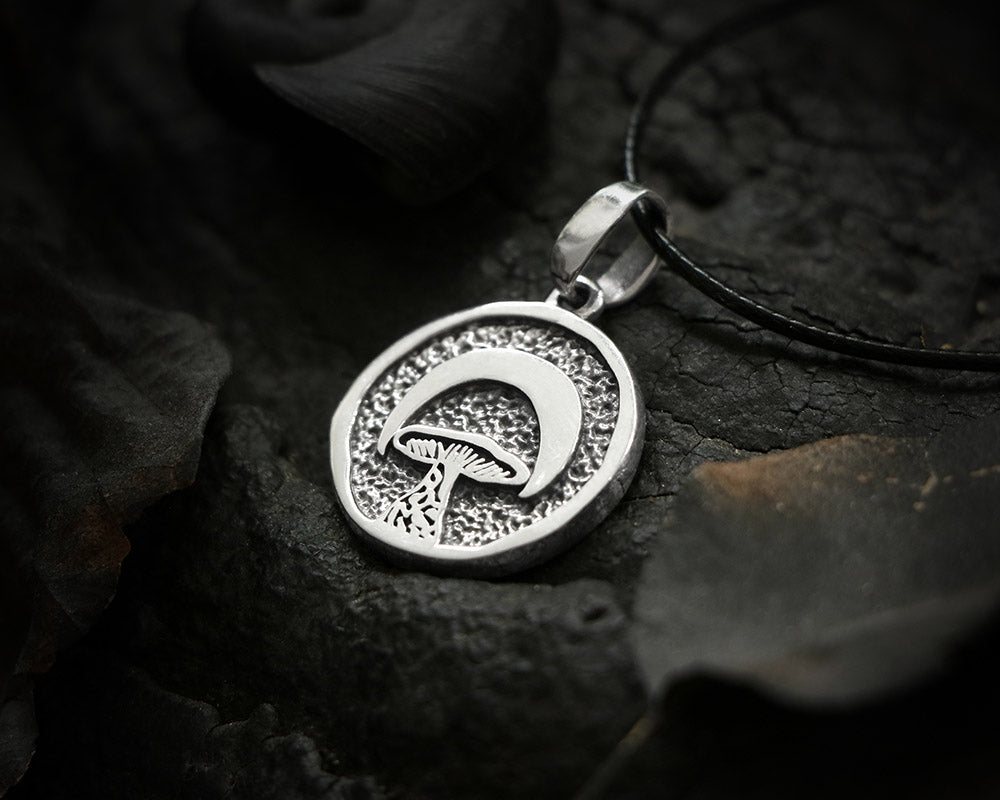 Silver Mushroom Necklace
