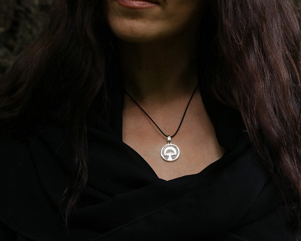 Silver Mushroom Necklace