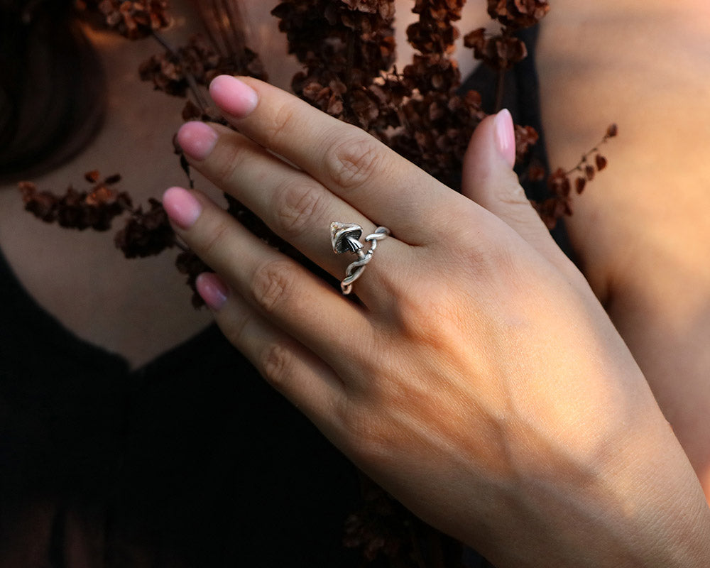 Mushroom Ring made of Sterling Silver