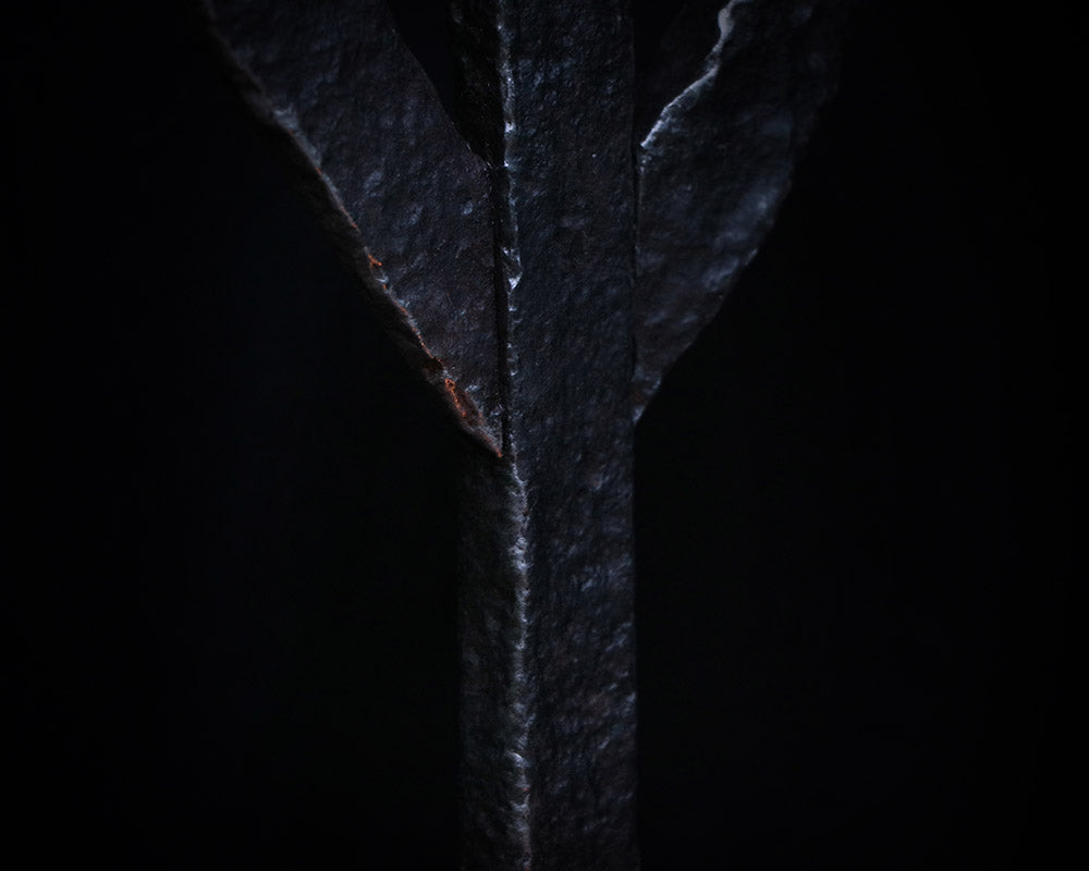 Algiz Rune - Candle holder for altar made with wrought iron
