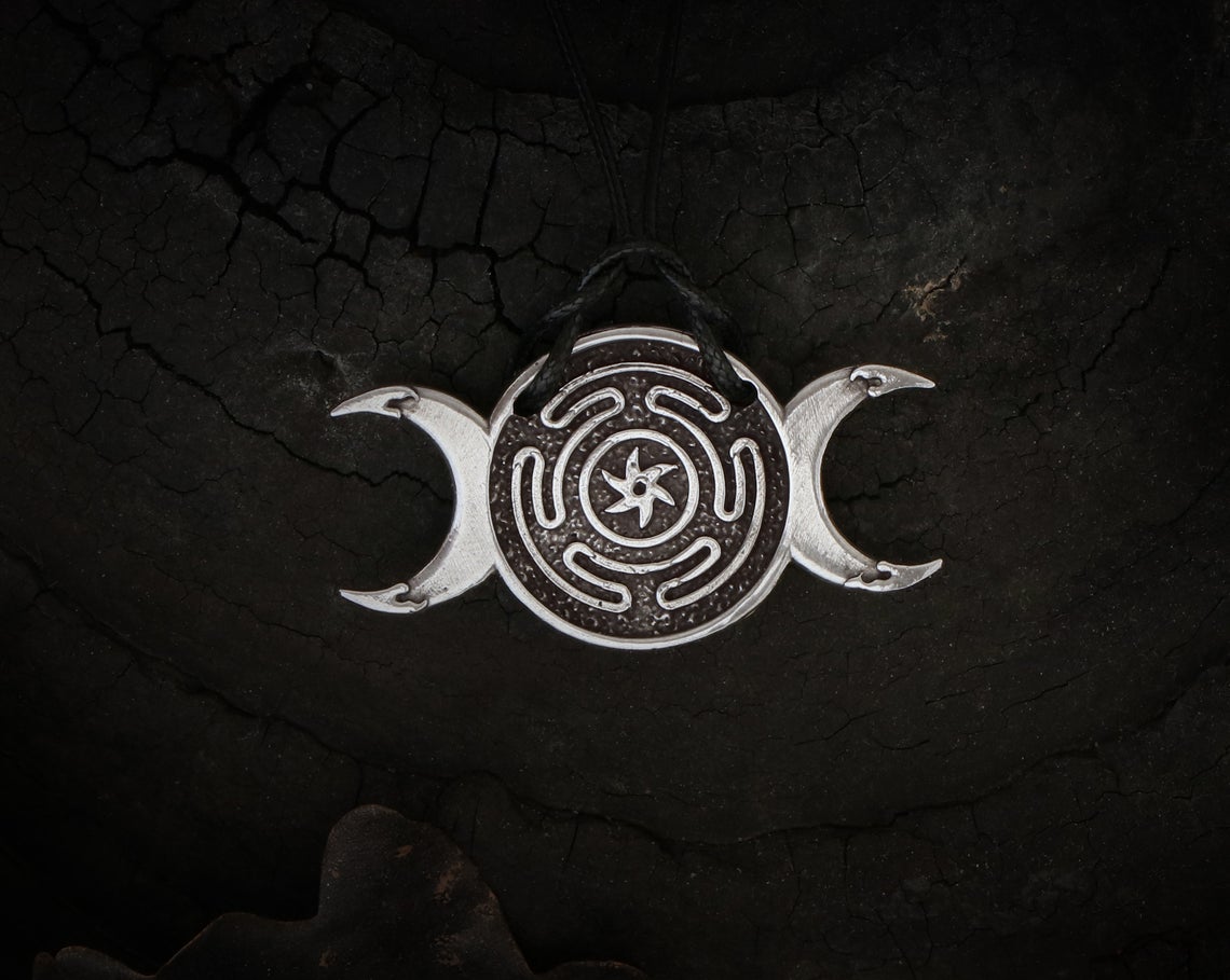 HECATE TRIPLE MOON Goddess Pendant