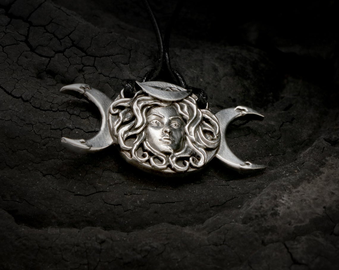 HECATE TRIPLE MOON Goddess Pendant