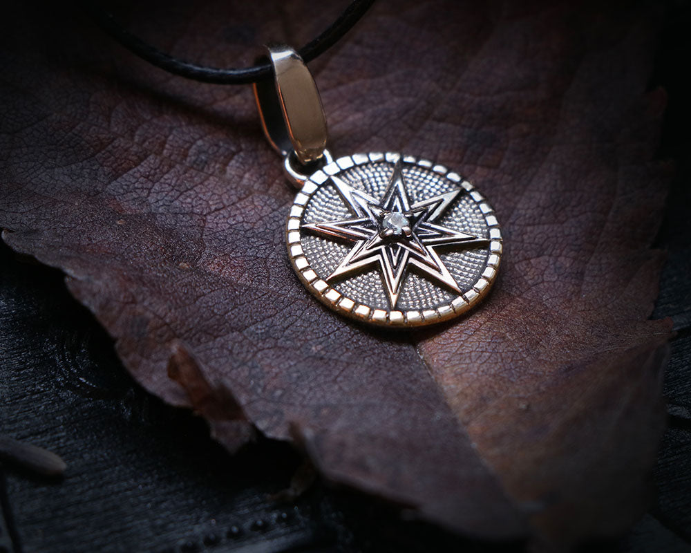 Ishtar pendant made of bronze with cubic zirconia
