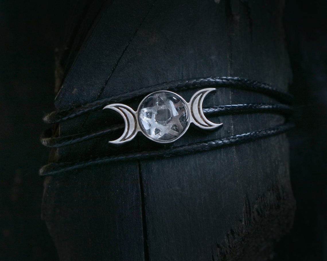 triple moon bracelet made of german silver
