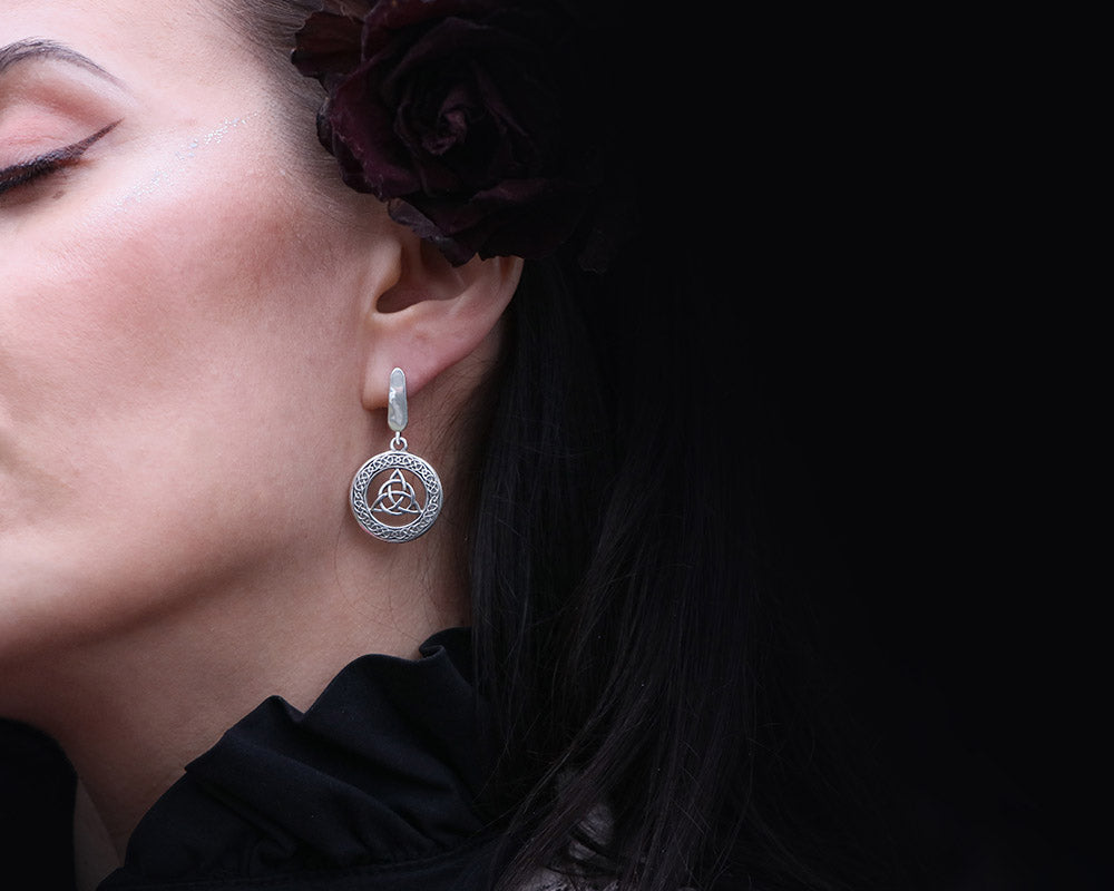 Silver knot earrings
