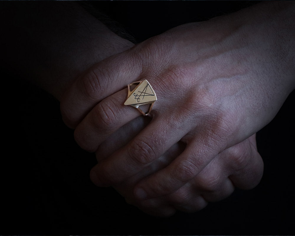 Bronze Sigil Lucifer ring