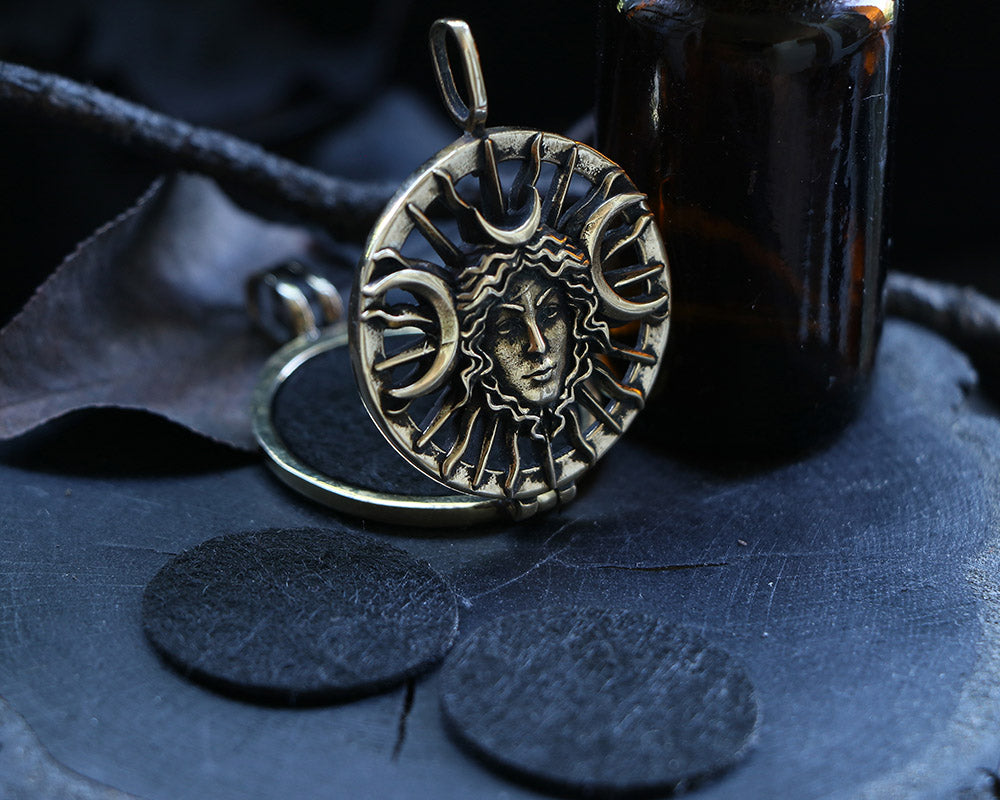 bronze oil diffuser related to Hecate Goddess