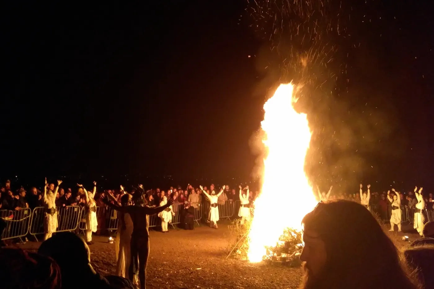 Bonfire at the Beltane Fire Festival on Calton Hill in Edinburgh