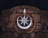 Mini sterling silver Ishtar necklace with eight-pointed Inanna star pendant