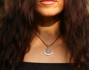 Sterling silver mini Ishtar pendant, detailed view