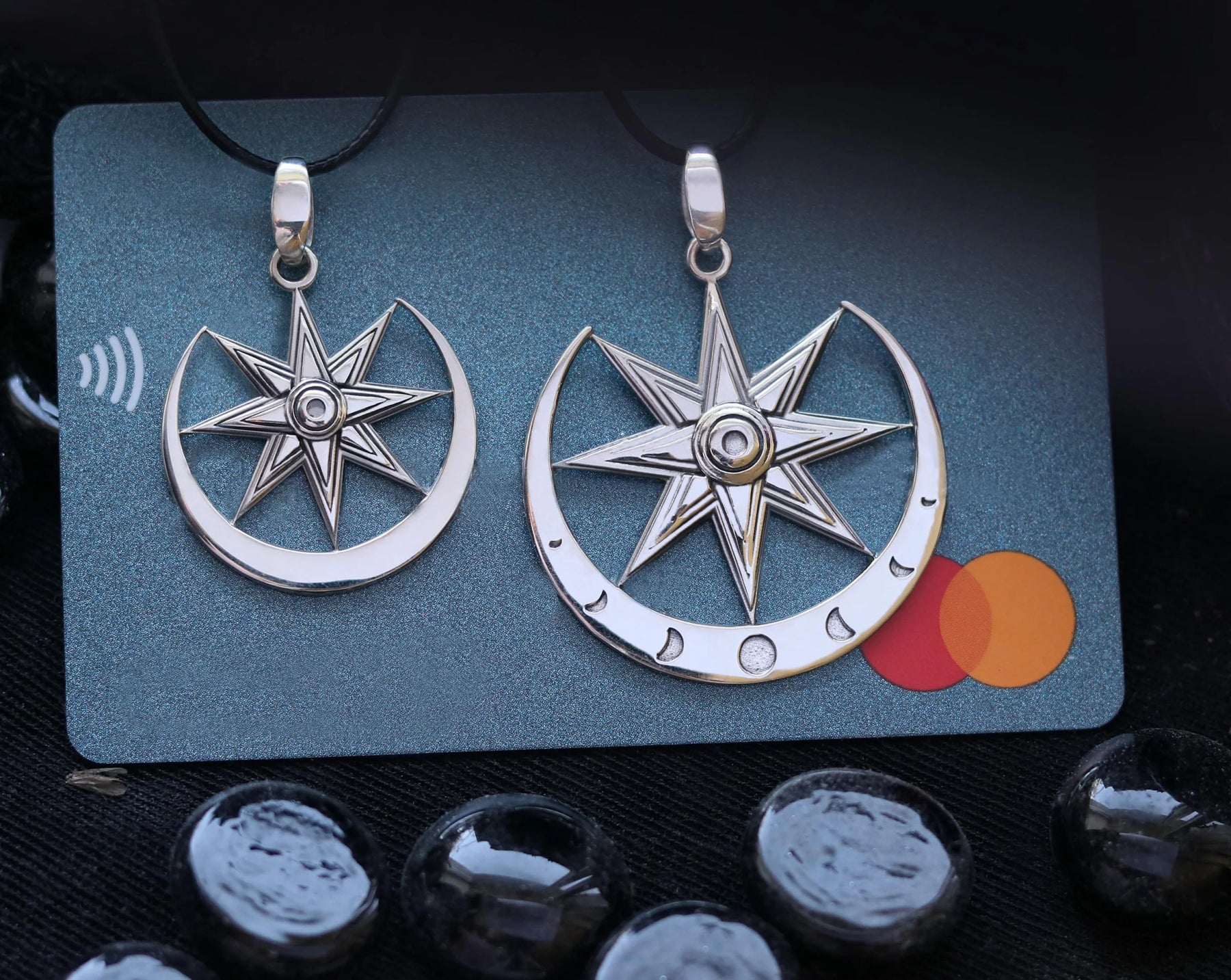 Small sterling silver Ishtar necklace, lifestyle view