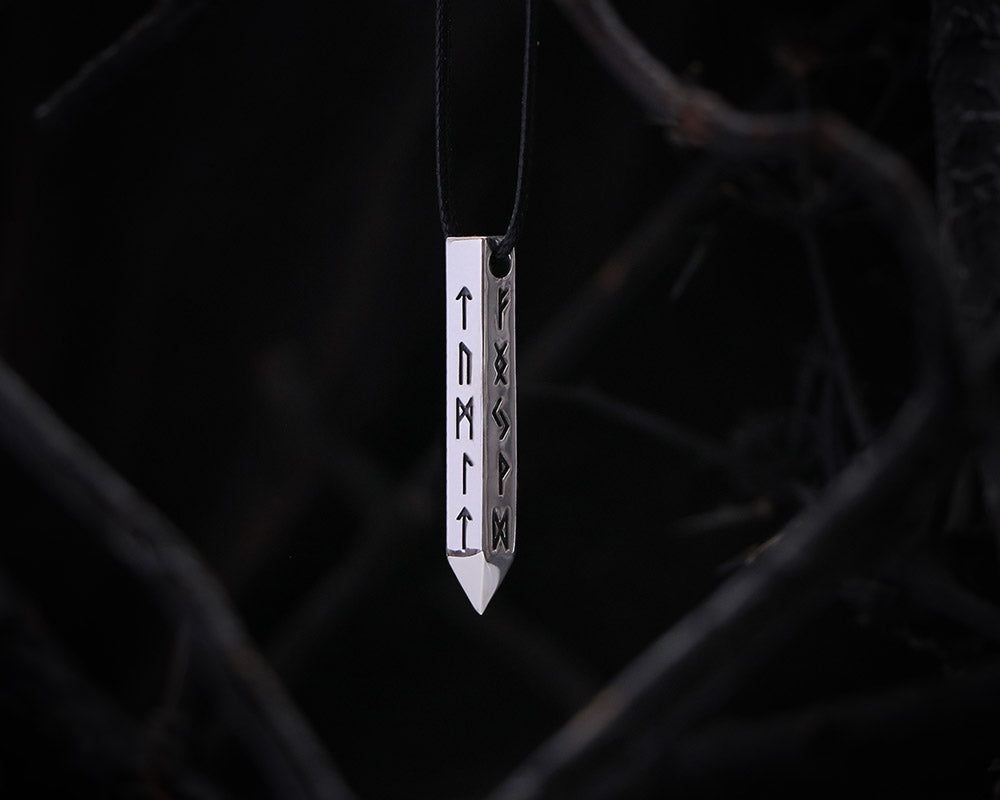 runes amulet made of sterling silver