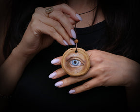 Hand-Painted Wooden Pendant