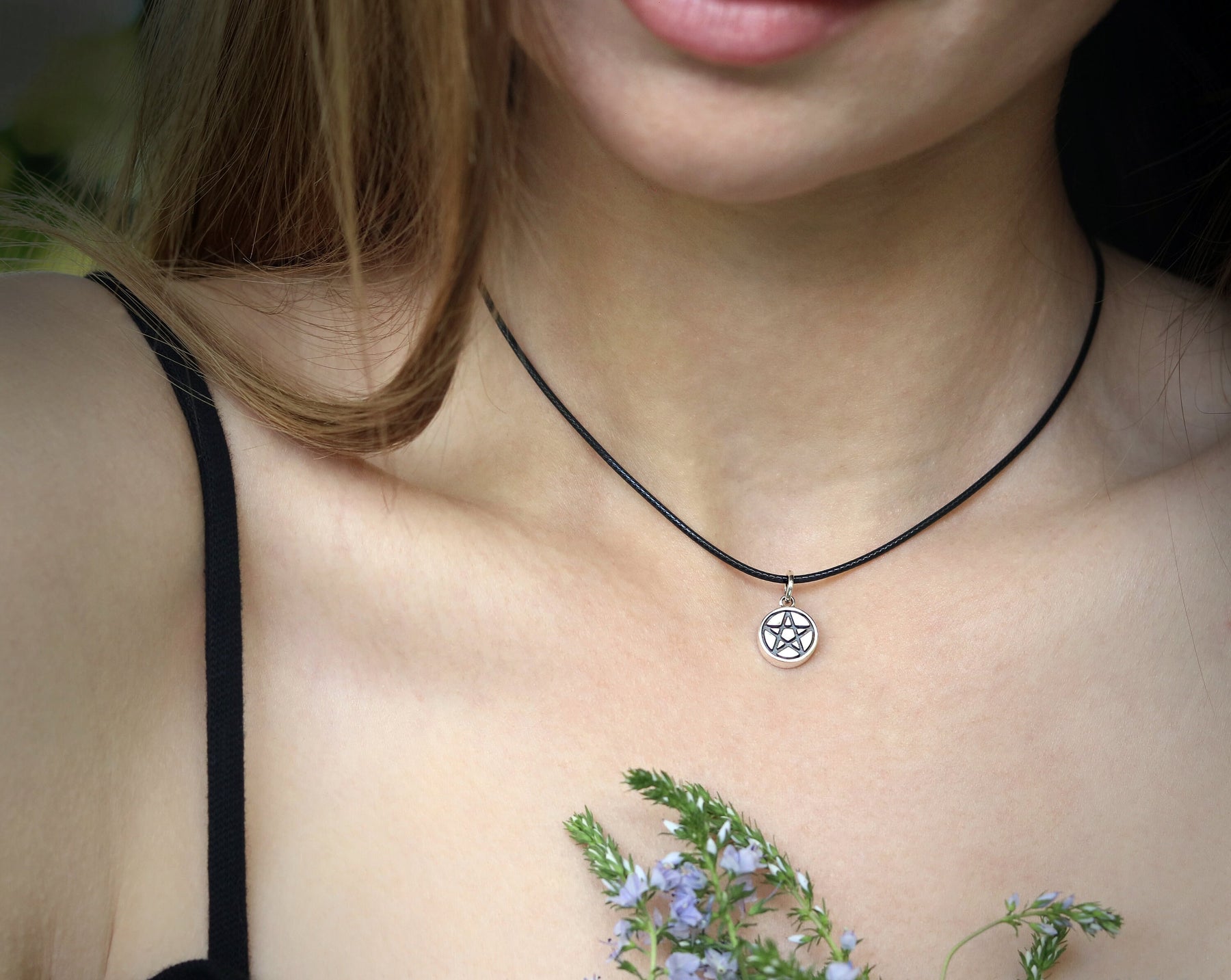 Silver pentagram necklace