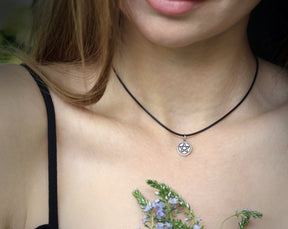 Silver pentagram necklace