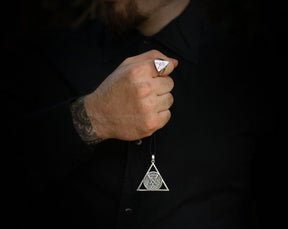 Silver ring and necklace related to Lucifer