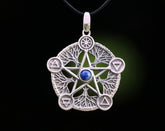 Pentagram pendant made of Sterling Silver with Lapis Lazuli