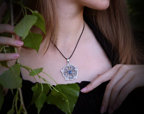 Pentagram necklace with five elements made of Sterling Silver