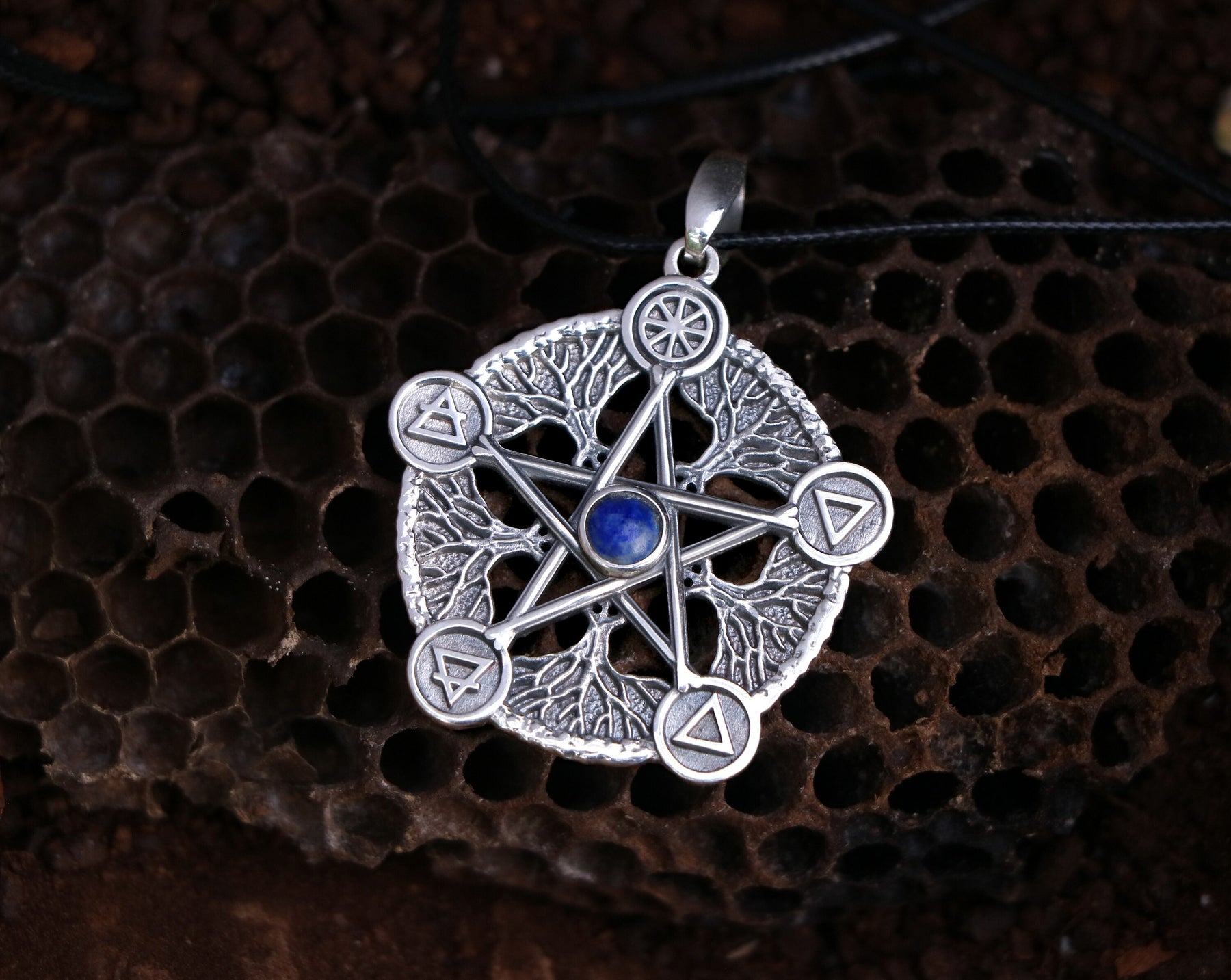 sterling silver pentacle necklace