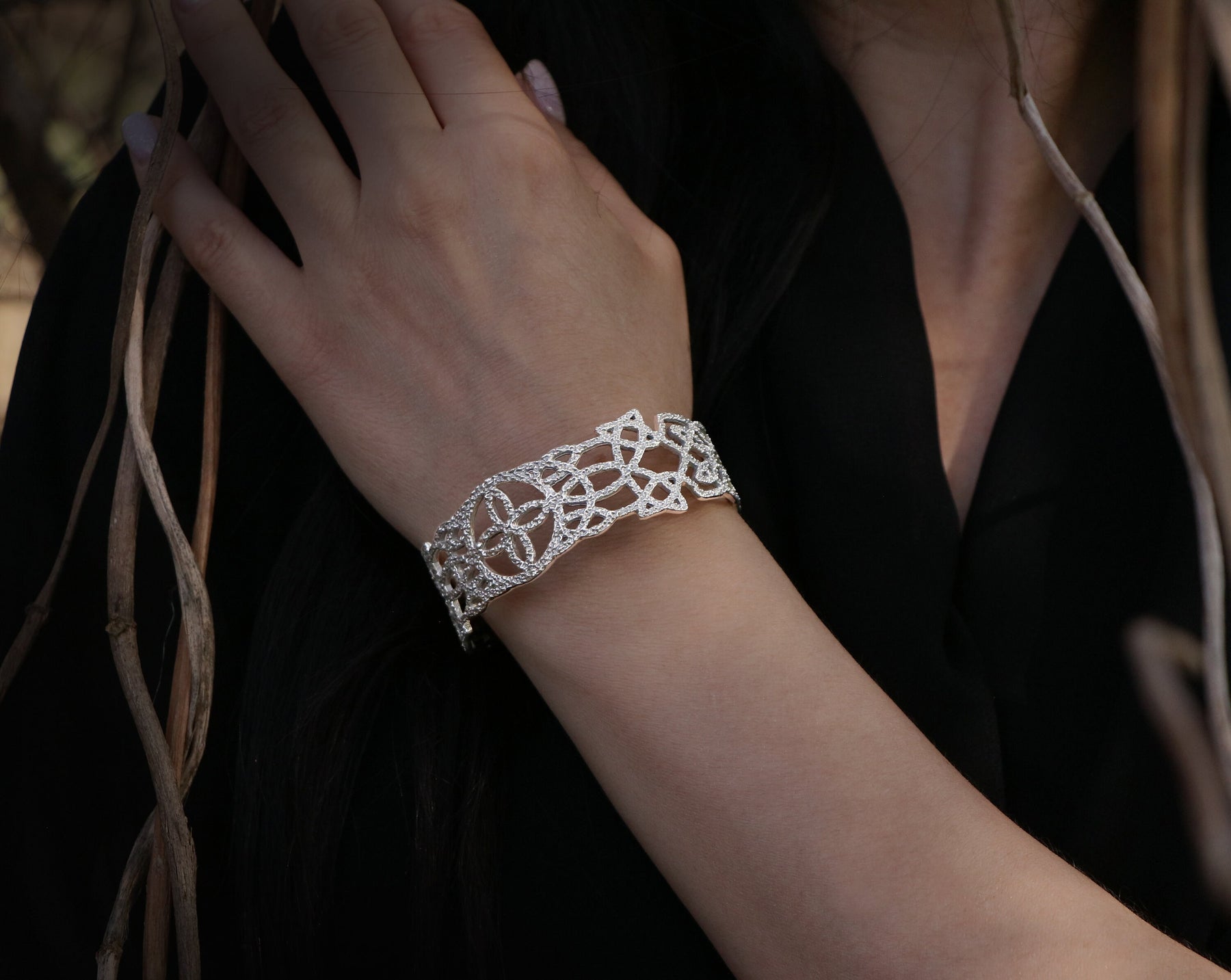 Sterling Silver Celtic Knot Cuff Bracelet