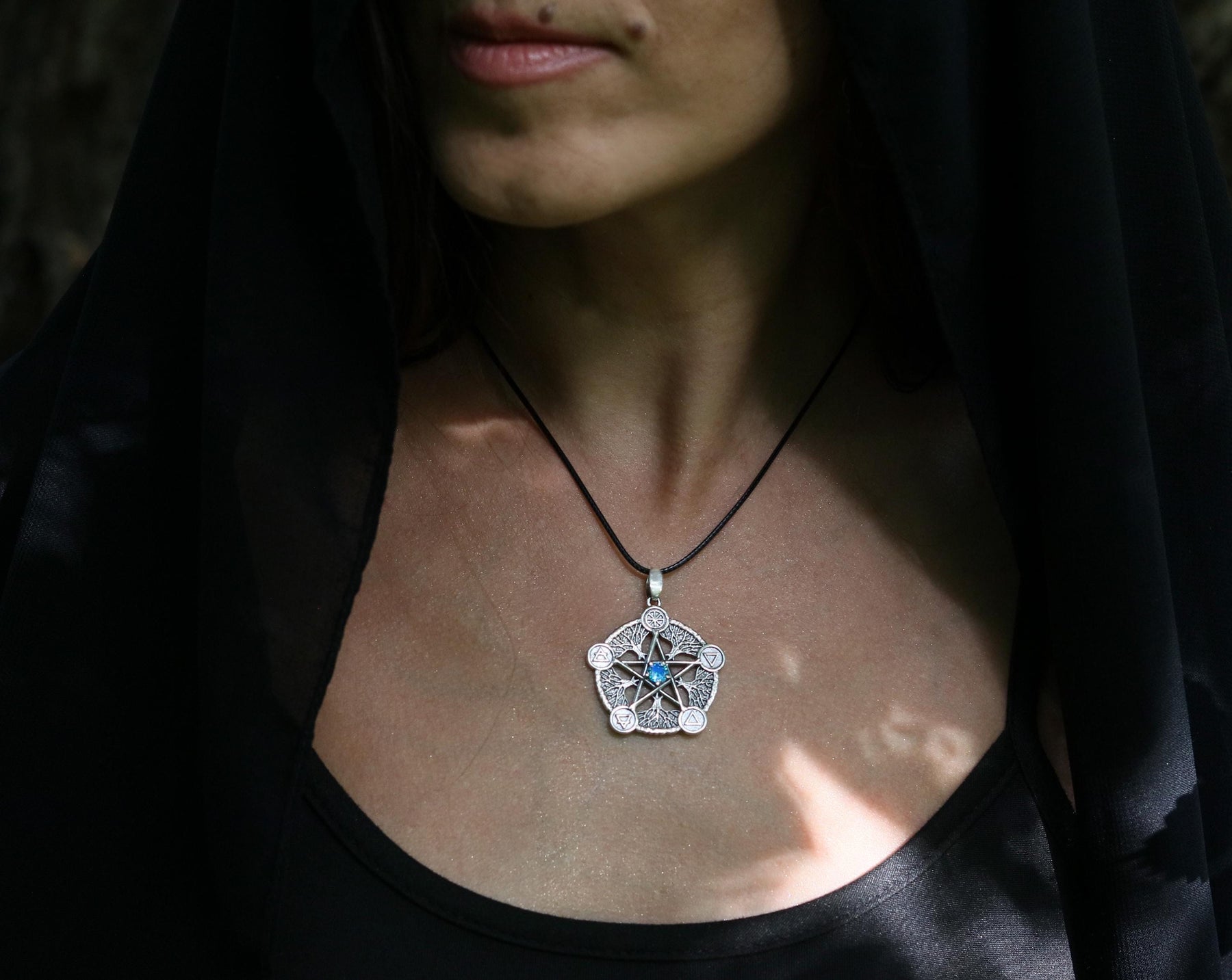 Silver pentagram necklace