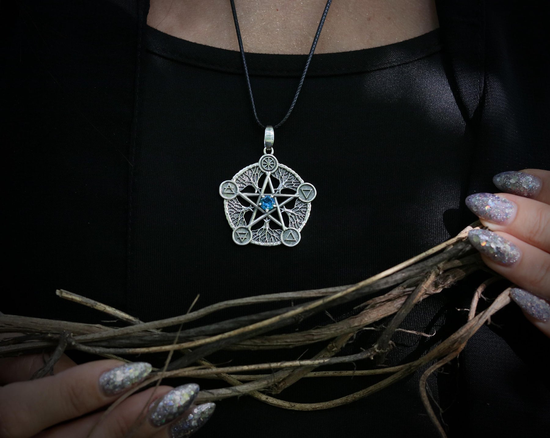 sterling silver pentagram pendant
