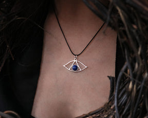 EVIL EYE Necklace with Lapiz LAZULI