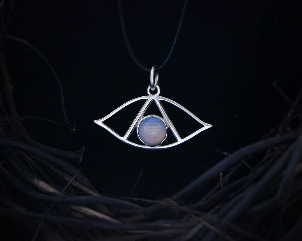 Evil eye necklace with moonstone