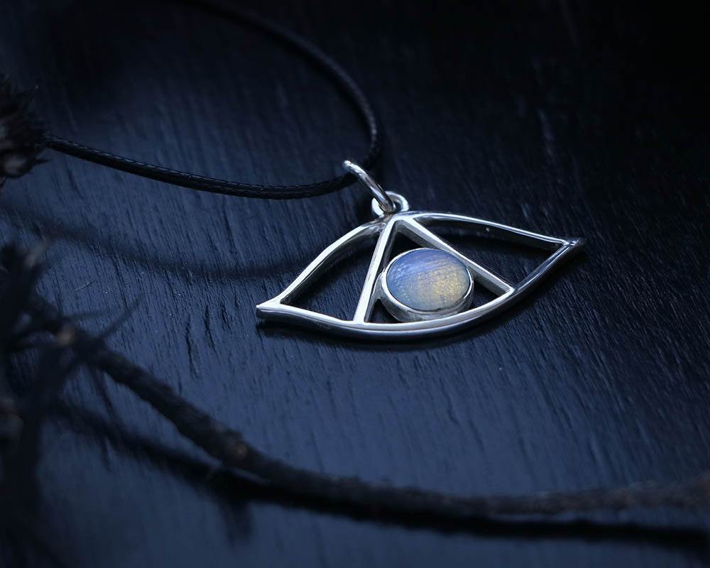 evil eye necklace with moonstone