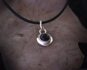 Mini Necklace with OBSIDIAN made of 925 Sterling Silver
