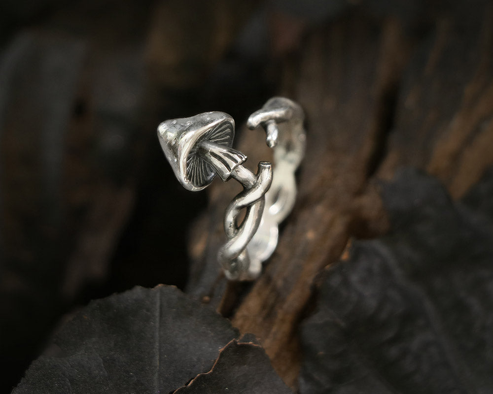 Mushroom Ring made of Sterling Silver