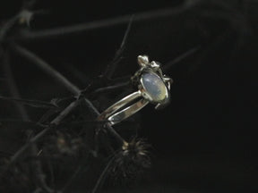 Mushroom Ring Sterling Silver with moonstone