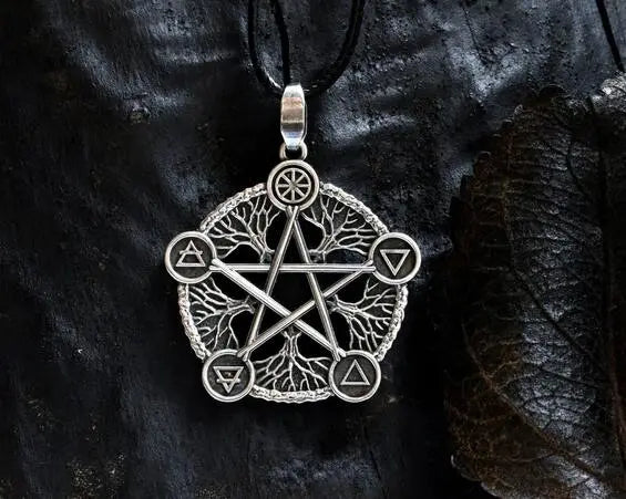 silver pentagram necklace