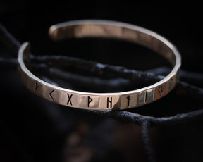 Elder Futhark bracelet made of bronze
