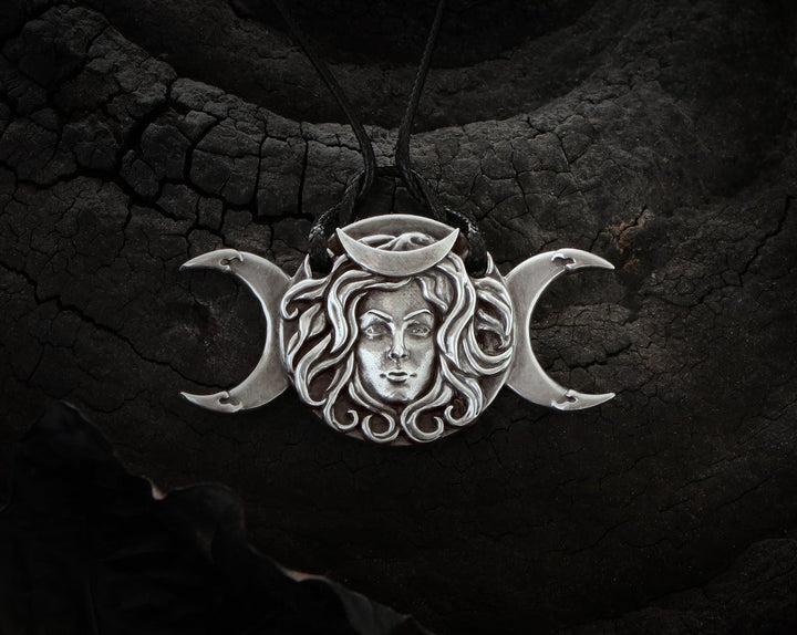 HECATE TRIPLE MOON Goddess Pendant