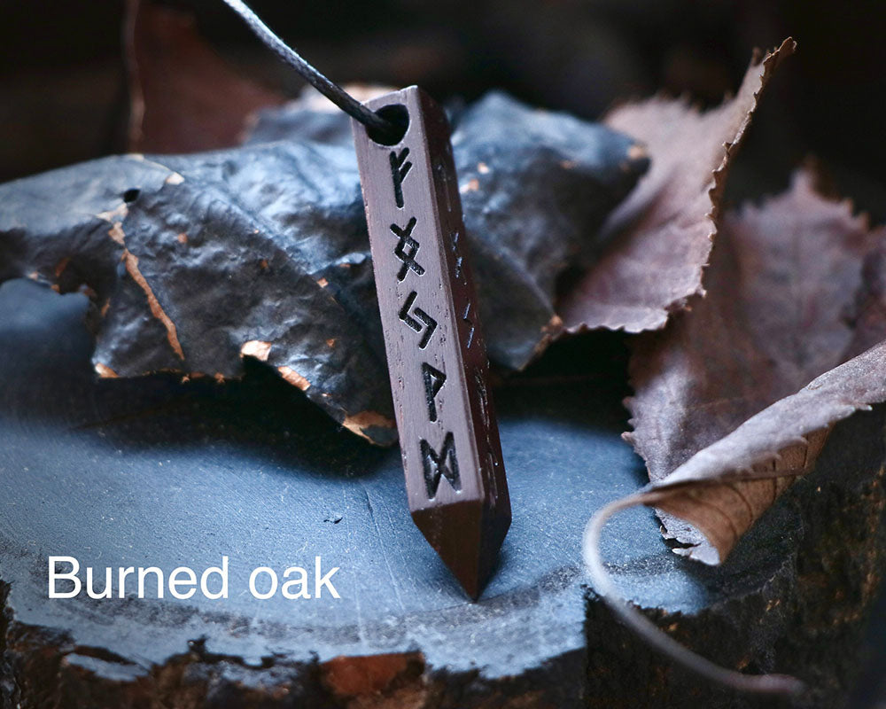 wooded runes pendant