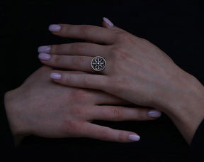 Ishtar ring made of Bronze with Cubic Zirconia