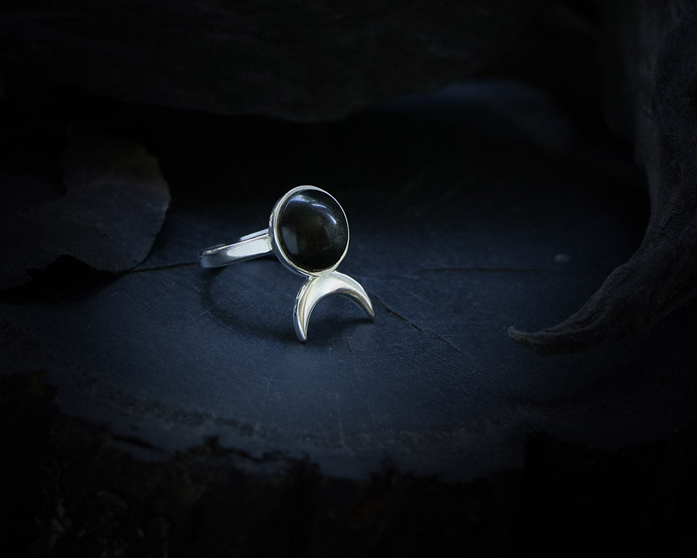 Obsidian Silver Ring